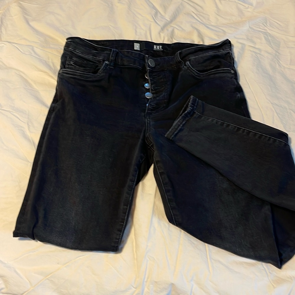 Kut black, button-fly jeans, skinny, size 8